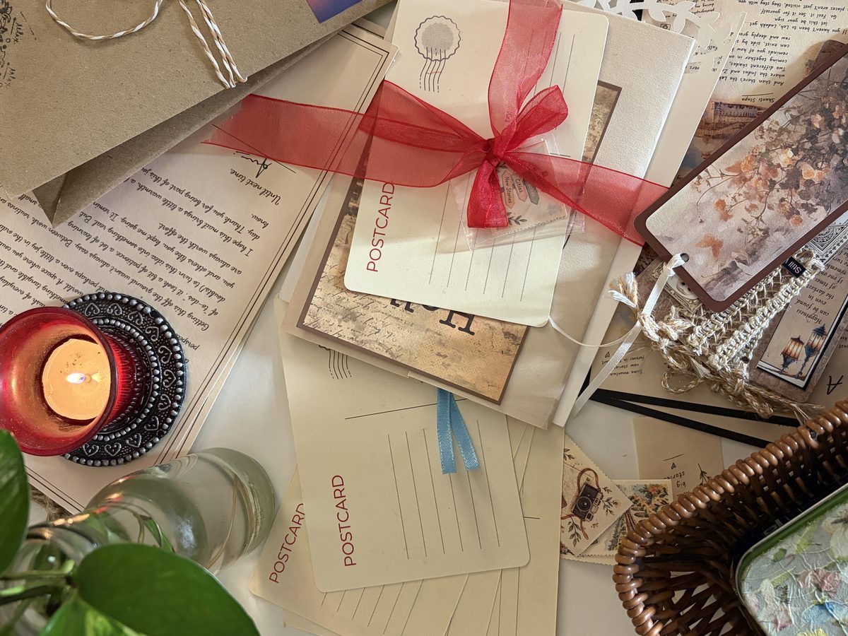 Handmade postcards and letters from the mail club